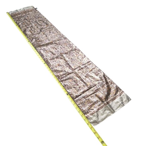 Morgan Taylor Gold Scarf Metallic Paisley Floral Vintage OS 57×11" Made In Italy - Picture 5 of 10